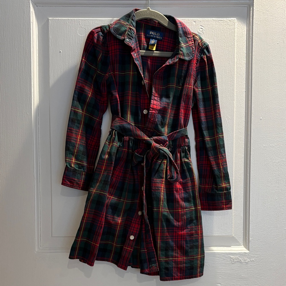 Polo by Ralph Lauren Women's Long Sleeve Plaid Dress - Red and Green